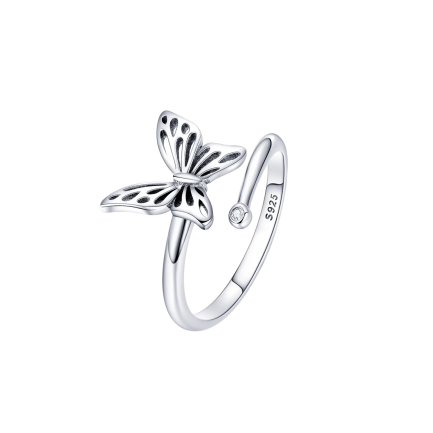 Сребърен пръстен "Butterflies"