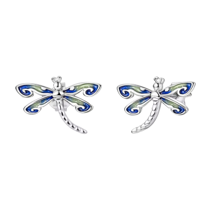 Сребърни обеци "Small Dragonfly"