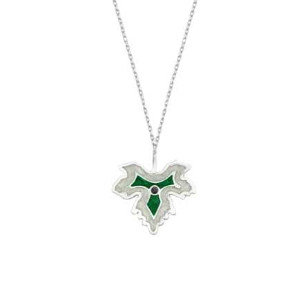 Сребърно колие "Sycamore Leaf Silver Green"