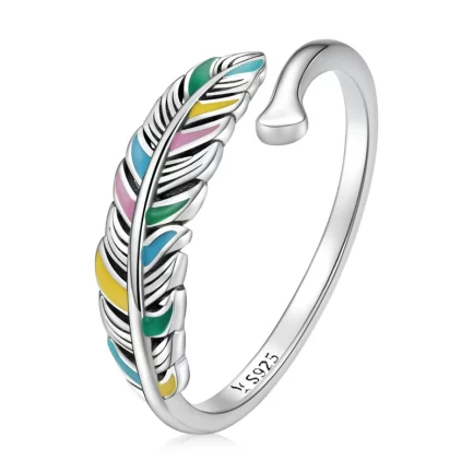 Сребърен пръстен “Rainbow Feather”