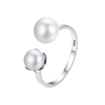 Сребърен пръстен "White Pearls"