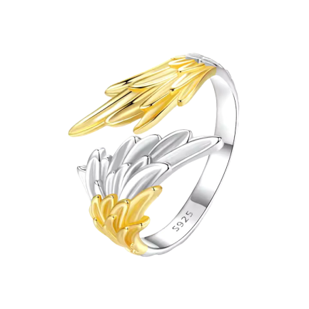 Сребърен пръстен "Golden Wings"