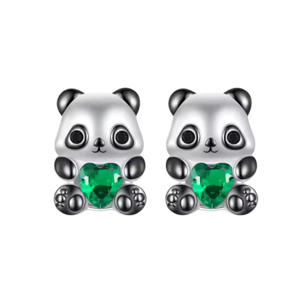Сребърни обеци "Panda"