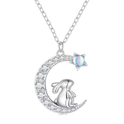 Сребърно колие "Moon Rabbit"