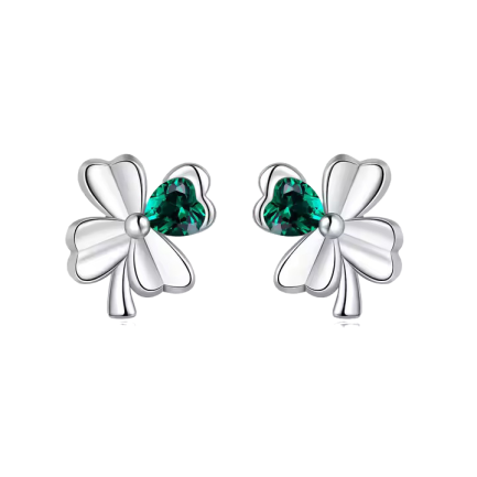 Сребърни обеци "Four-Leaf Clover"