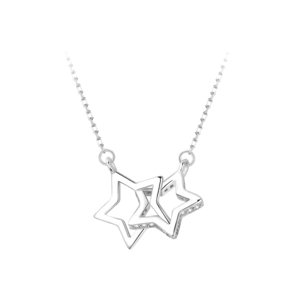 Сребърно колие "Twin Stars"