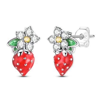 Сребърни обеци "Strawberry"