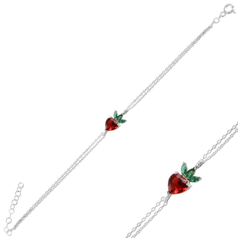 Сребърна гривна "Strawberry & Heart" Сребърна гривна "Strawberry & Heart"