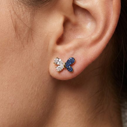 Сребърни обеци “Diamond Butterfly”