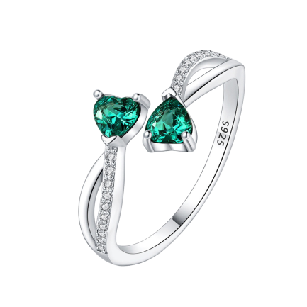 Сребърен пръстен "Green Love Magic"