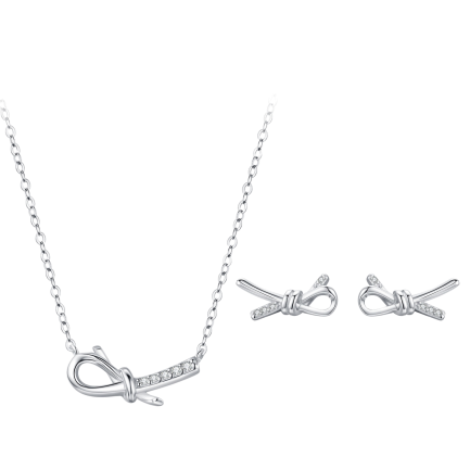 Сребърен комплект "Trendy Bow"