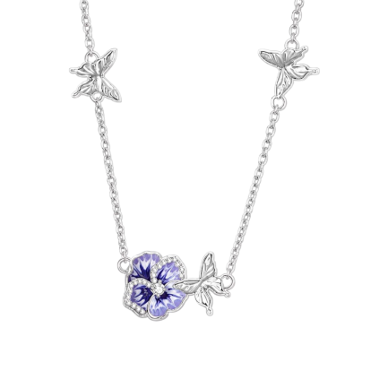 Сребърно колие "Violet"