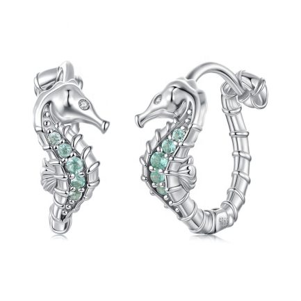 Сребърни обеци "Sea Horse"