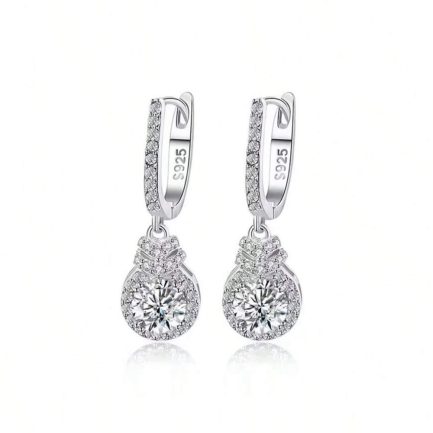 Сребърни обеци "White Gift"
