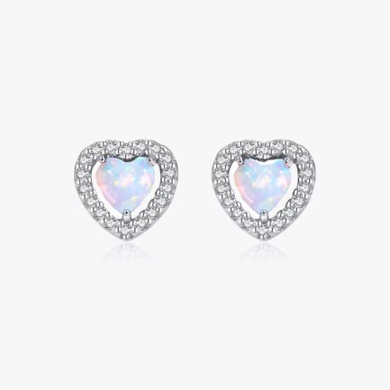 Сребърни обеци "Opal Love"