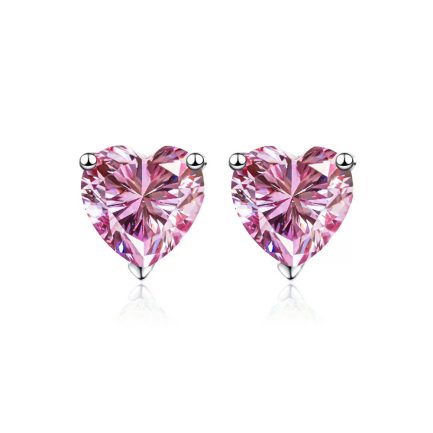 Сребърни обеци "Pink Diamond Love"