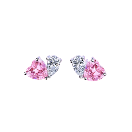 Сребърни обеци "Sparkling Pink"