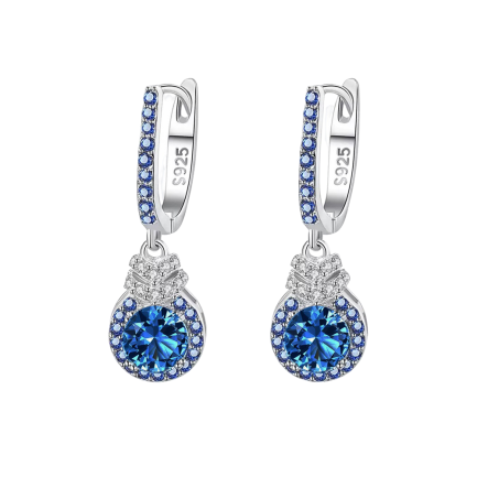 Сребърни обеци "Blue Gift"