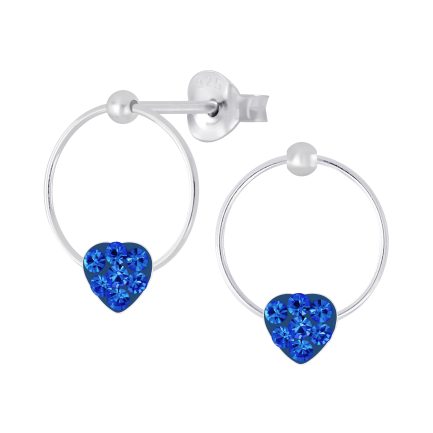 Детски сребърни обеци "Blue Crystal"