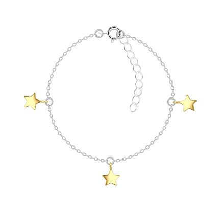 Сребърна гривна "Golden Star" (позлатена)