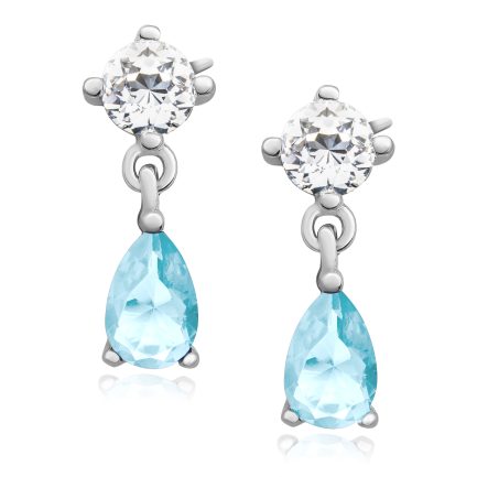 Сребърни обеци "Aquamarine" (1.6 см /винт)