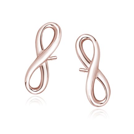 Сребърни обеци "Rose Gold Infi" (13 мм / позлатени)