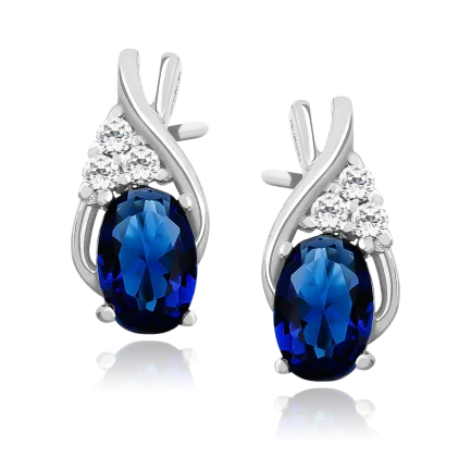 Сребърни обеци "Delicate Blue" (12 мм)