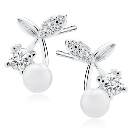 Сребърни обеци "Silver Cherry" (1.1 см /винт)