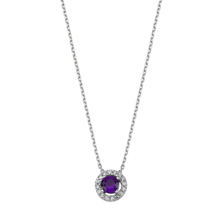 Сребърно колие "Round Purple"