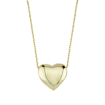 Сребърно колие "Stone Heart Gold" (позлатено)