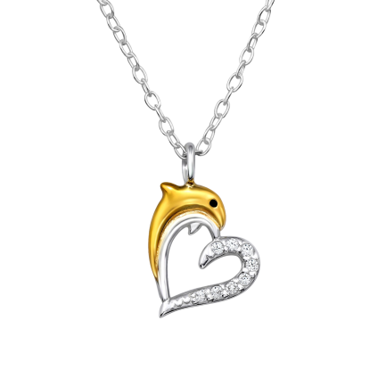 Сребърно колие "Gold Dolphin"