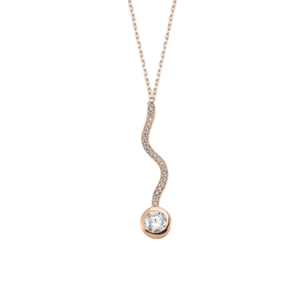 Сребърно колие "Belissima Rose Gold" (позлатено)