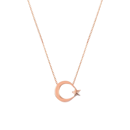 Сребърно колие "Rose Gold Star" (позлатен)