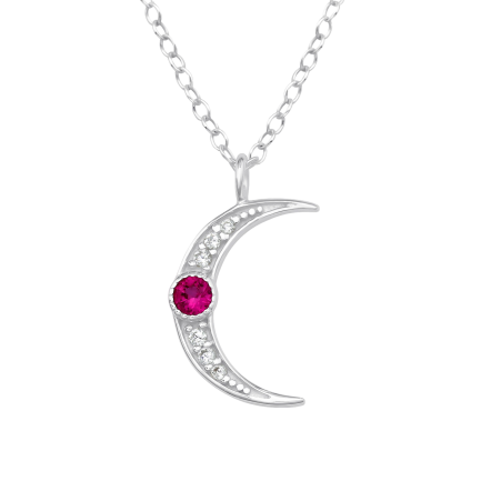 Сребърно колие "Pink Moon"