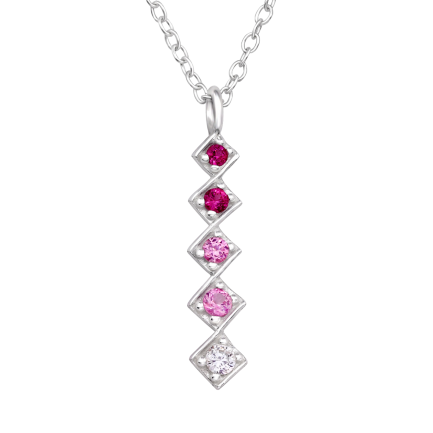 Сребърно колие "Pink"