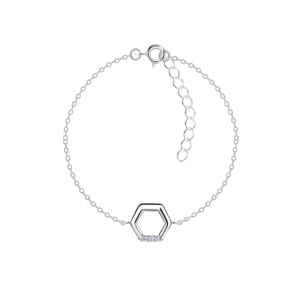 Сребърна гривна "Hexagon"