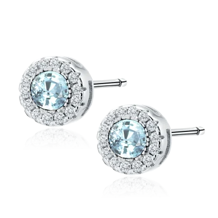 Сребърни обеци "Elegant Aquamarine"