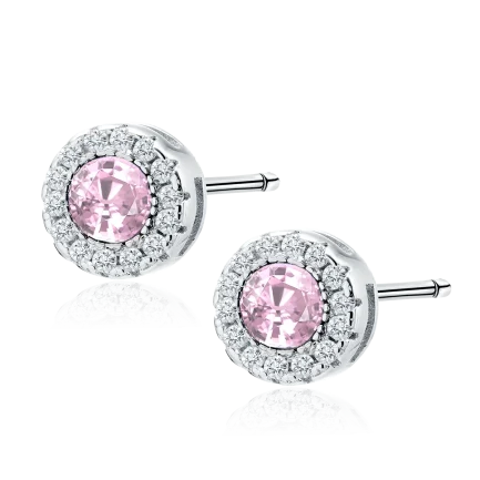 Сребърни обеци "Elegant Pink" (малки)