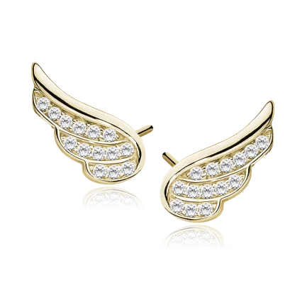 Сребърни обеци "Gold Wings" (14 мм)