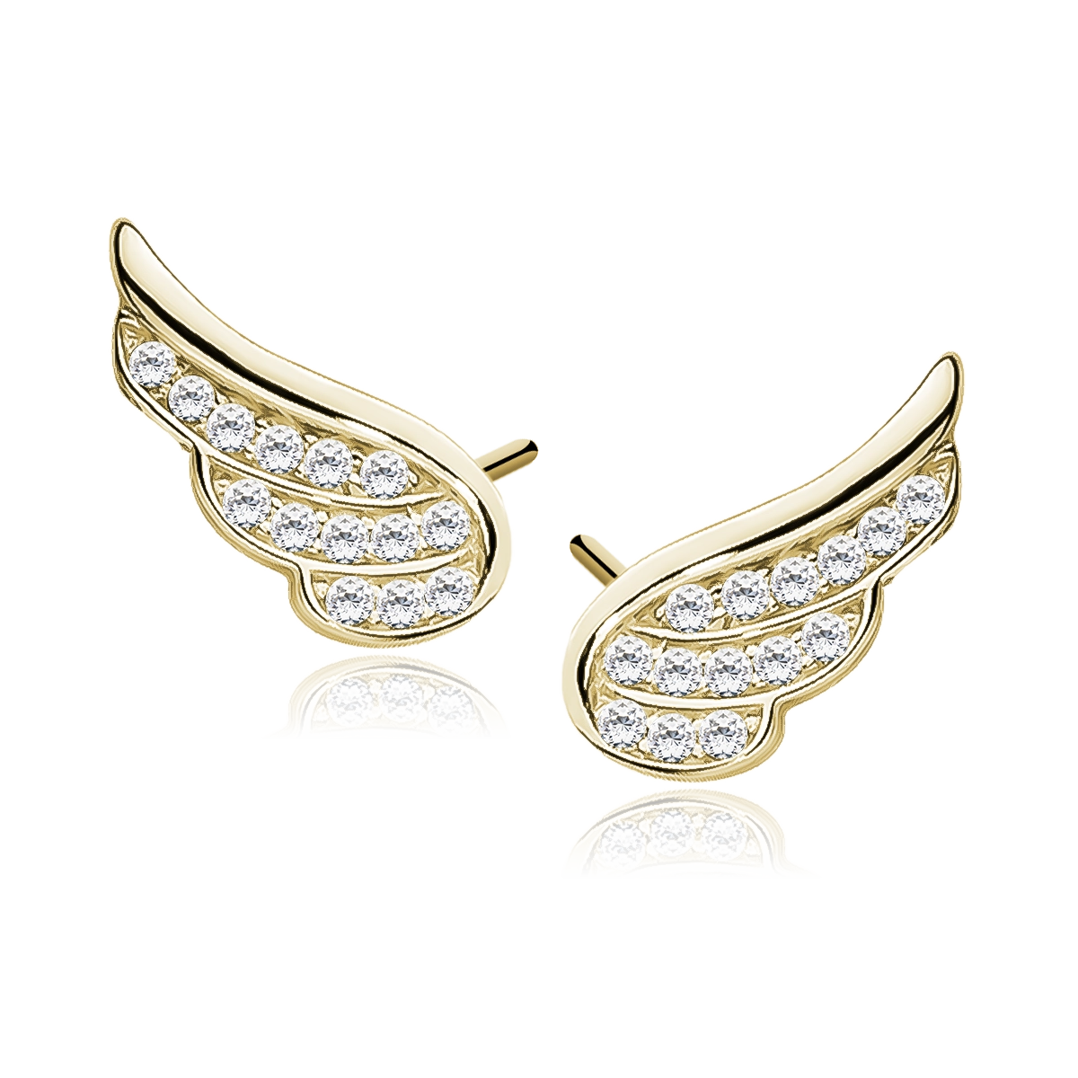 Сребърни обеци "Gold Wings" (14 мм) Сребърни обеци "Gold Wings" (14 мм)