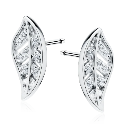 Сребърни обеци "Elegant Leaf"