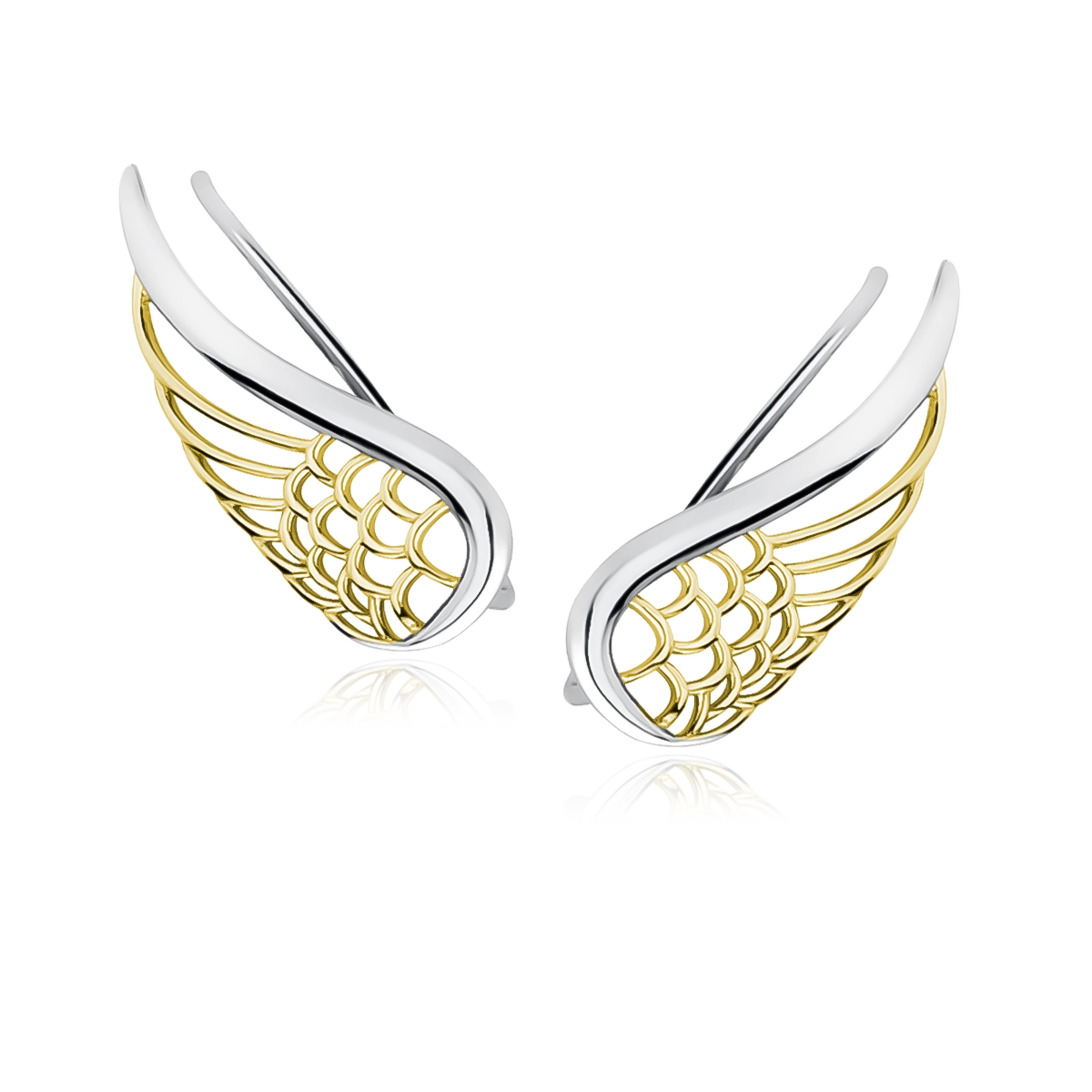 Сребърни обеци "Gold Cuff Wings" /22 mm/ Сребърни обеци "Gold Cuff Wings" /22 mm/