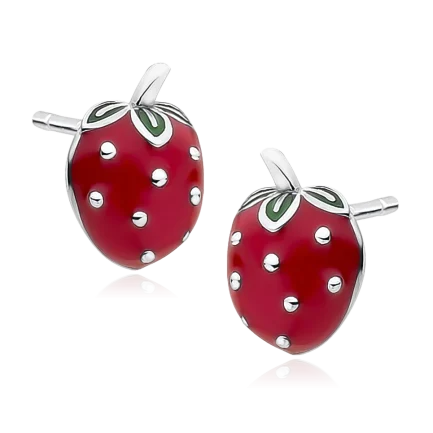 Сребърни обеци "Ягодки" (10 mm)