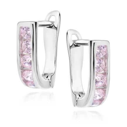 Сребърни обеци "Silver Pink" /12 mm/