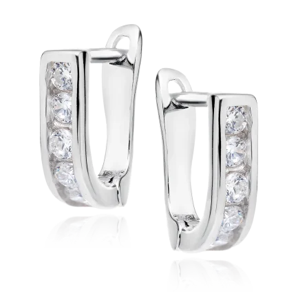 Сребърни обеци "Silver White" /12 mm/