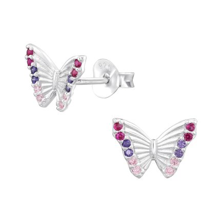 Сребърни обеци "Butterfly Rainbow"