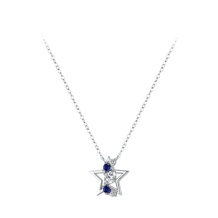 Сребърно колие "Blue Star"