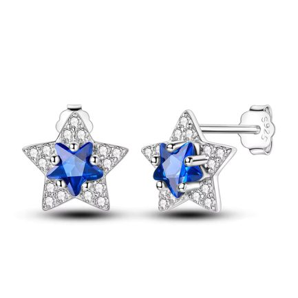 Сребърни обеци "Mini Blue Stars"