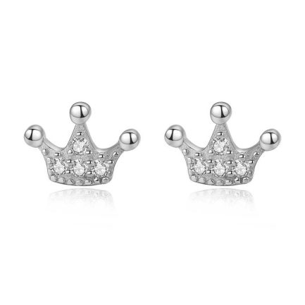 Сребърни обеци "Silver Crown" (1 см /винт)