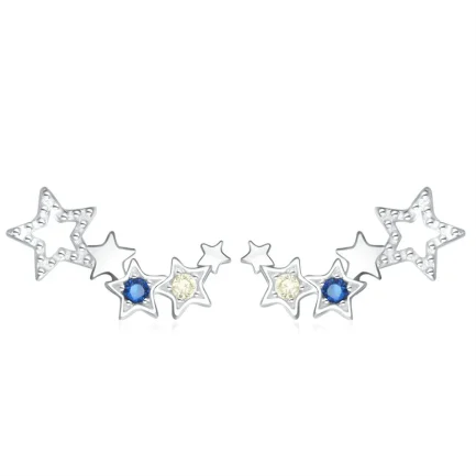 Сребърни обеци "Mini Stars" (10 mm)